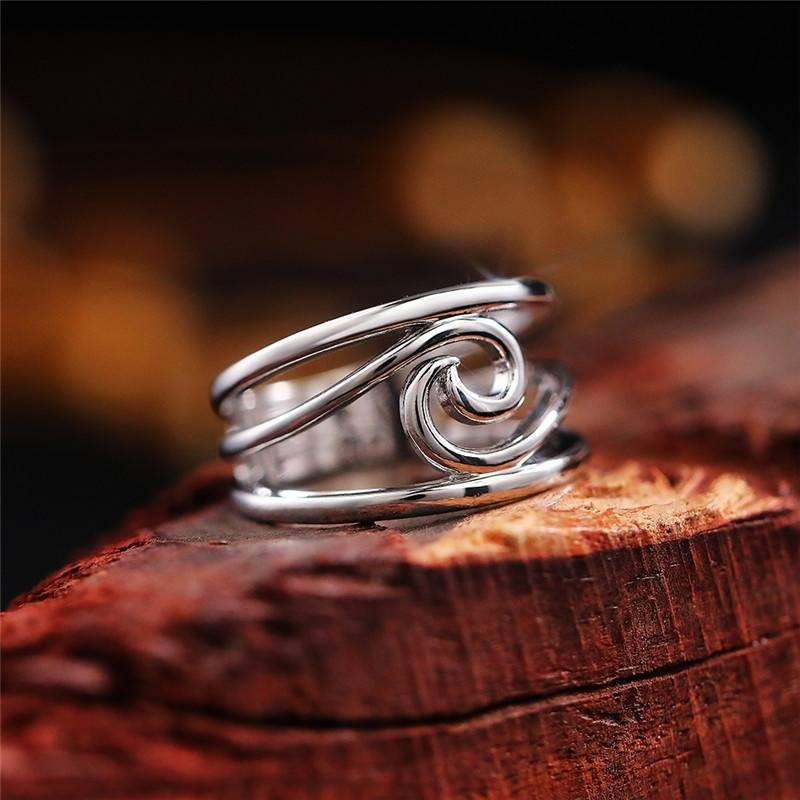 Anillo Vintage Ola en Plata