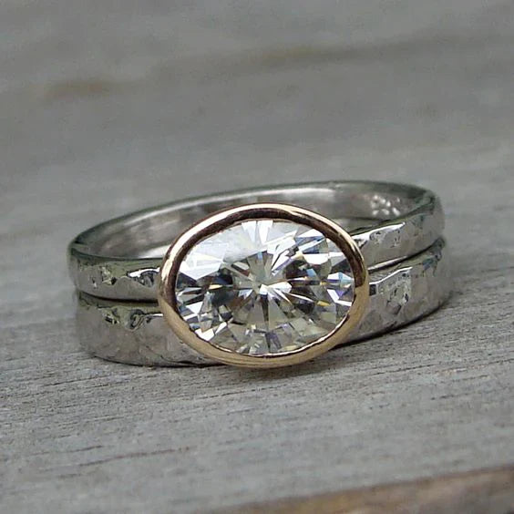 Anillo Dual de Circonita en Plata Vintage