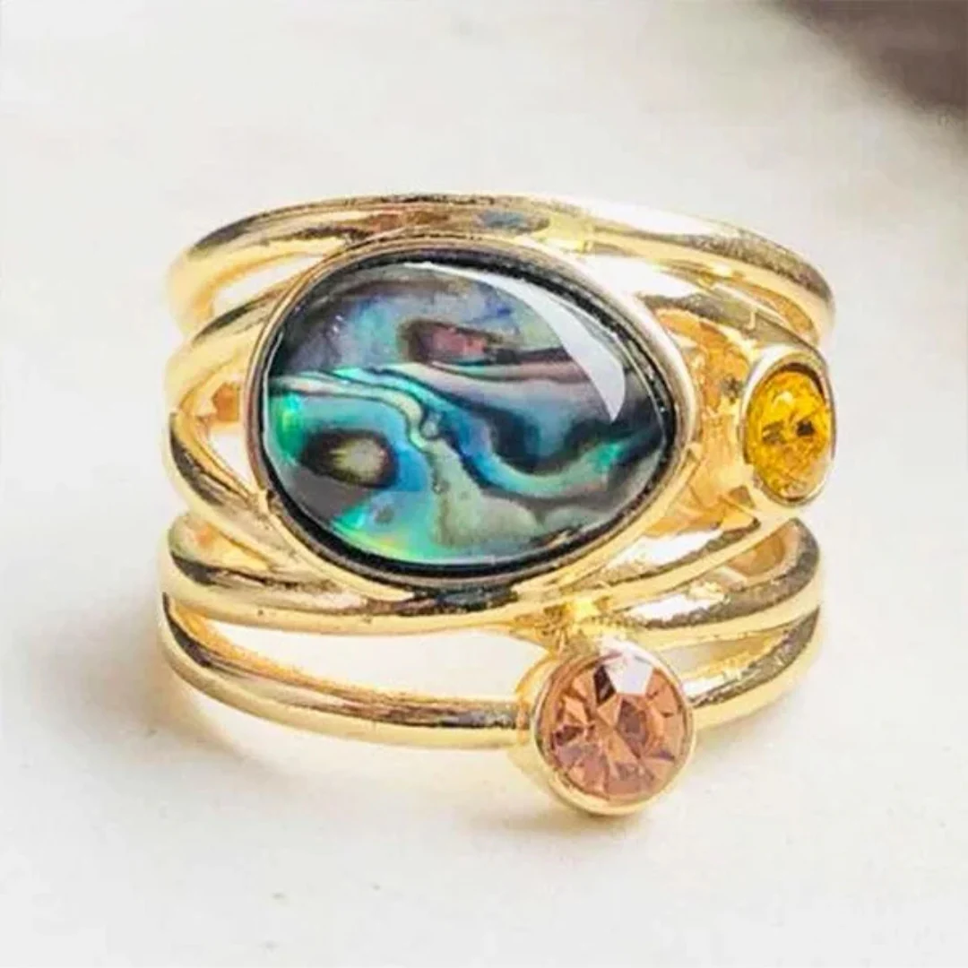 Anillo Croma Vintage en Oro Multicapa